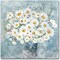 Flowers Bathroom Wall Decor Floral Canvas Wall Art White Daisy in Vase Light Blue Background Modern Gallery Prints Pictures Ready to Hang 12 x 12 Inch